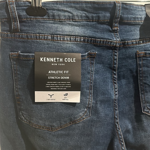 NWT Kenneth Cole Jeans Athletic Fit Low Rise Slim thru Thigh tapers from knee - Picture 9 of 11